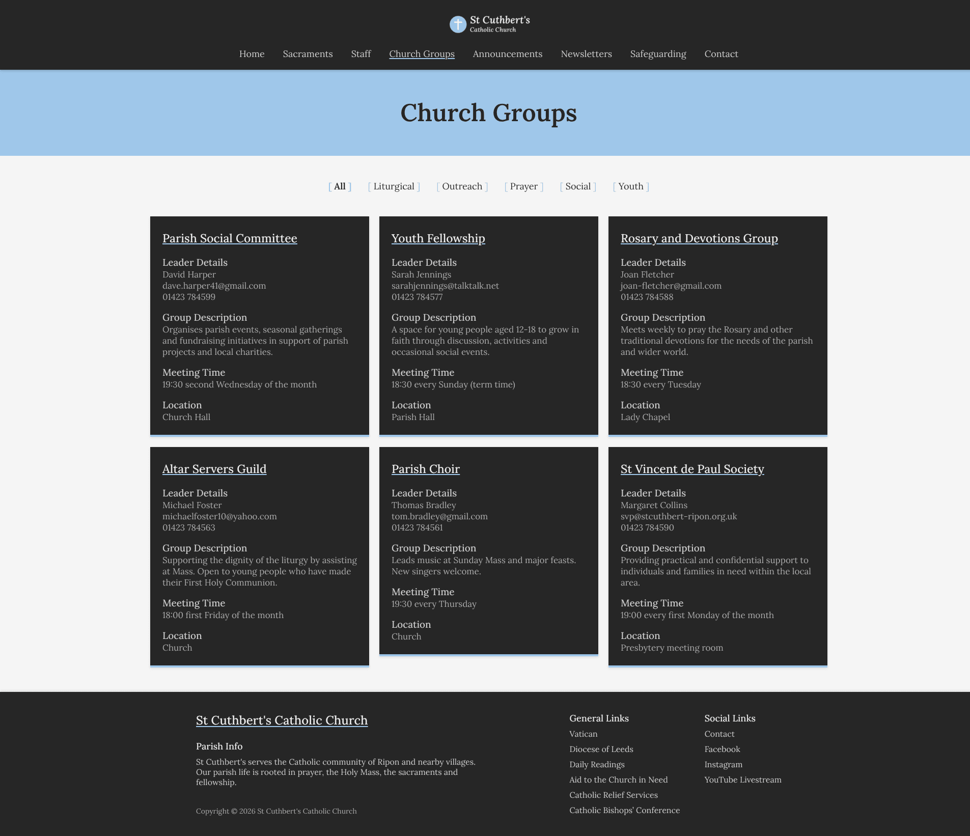 Church Group Archive - CPT Archive With Taxonomy Terms Filter