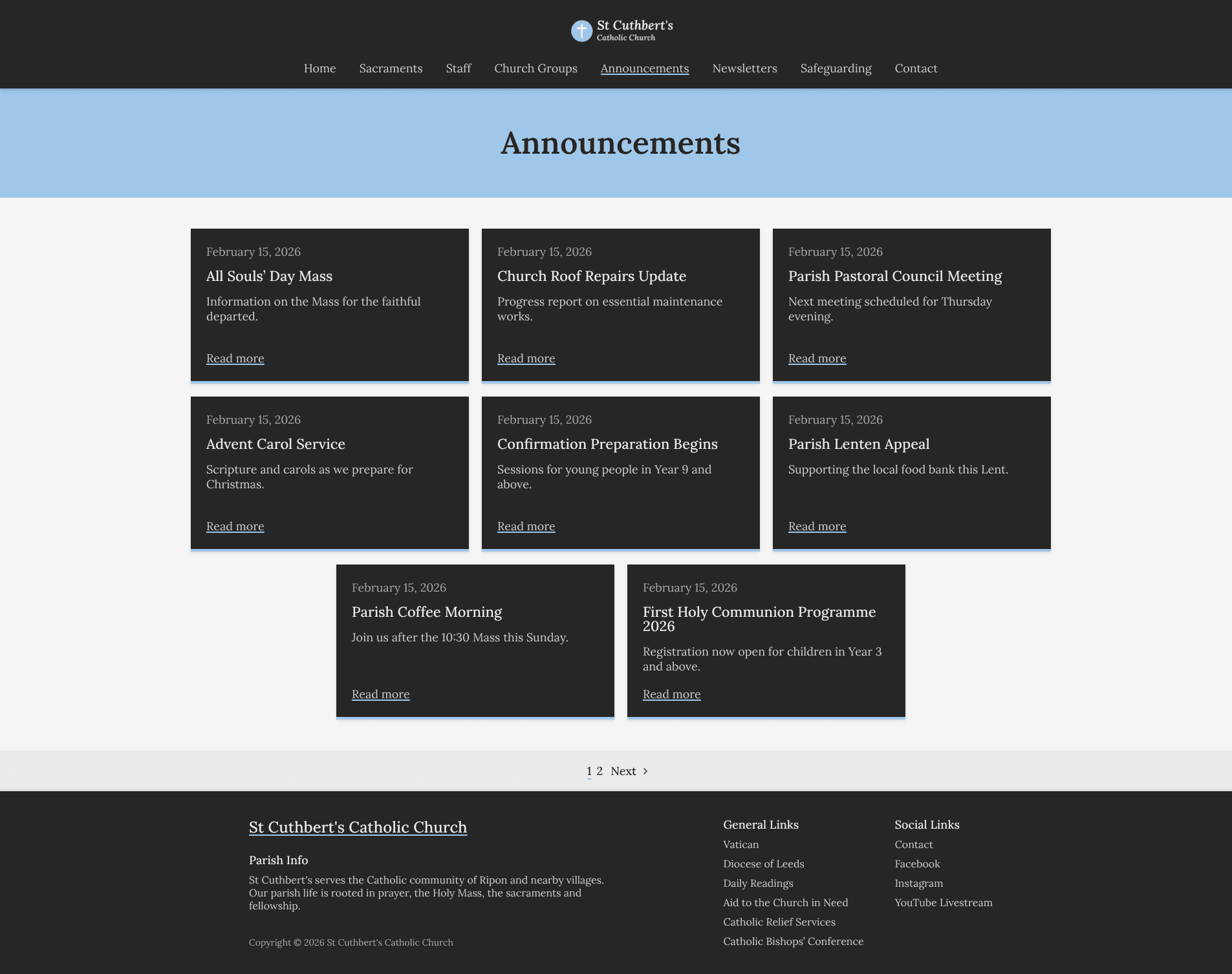 Announcement Archive - CPT Archive With Pagination